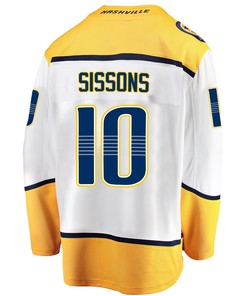 Nashville Predators Colton Sissons 10 Away 2022 Stanley Cup Playoffs Breakaway Men Jersey - White - Robokeg