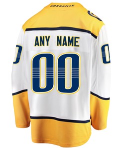 Nashville Predators Custom Away 2022 Stanley Cup Playoffs Breakaway Men Jersey - White - Robokeg