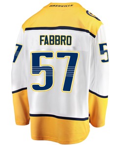 Nashville Predators Dante Fabbro 57 Away 2022 Stanley Cup Playoffs Breakaway Men Jersey - White - Robokeg