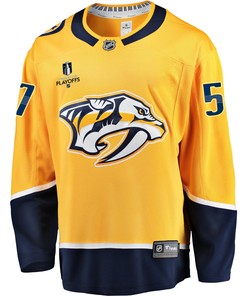 Nashville Predators Dante Fabbro 57 Home 2022 Stanley Cup Playoffs Breakaway Men Jersey - Gold - Robokeg