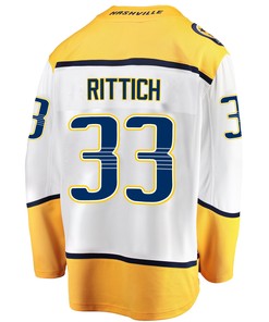 Nashville Predators David Rittich 33 Away 2022 Stanley Cup Playoffs Breakaway Men Jersey - White - Robokeg