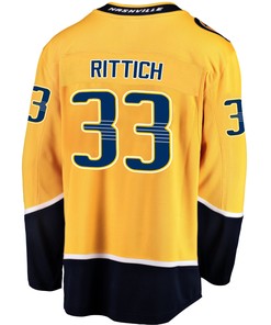 Nashville Predators David Rittich 33 Home 2022 Stanley Cup Playoffs Breakaway Men Jersey - Gold - Robokeg