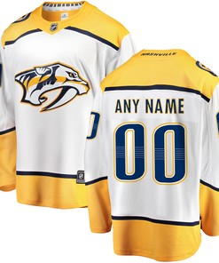 Nashville Predators Fanatics Branded Away Breakaway Custom Jersey - White Custom Jerseys Nhl - Robokeg