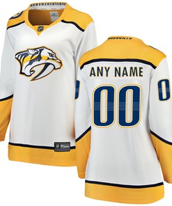 Nashville Predators Fanatics Branded Womens Away Breakaway Custom Jersey - White Custom Jerseys Nhl - Robokeg