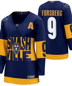 Nashville Predators Filip Forsberg 2022 Stadium Series Women Navy Jersey Jersey - Robokeg