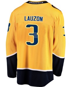 Nashville Predators Jeremy Lauzon 3 Home 2022 Stanley Cup Playoffs Breakaway Men Jersey - Gold - Robokeg