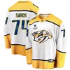 Nashville Predators Juuse Saros 74 Away 2022 Stanley Cup Playoffs Breakaway Men Jersey - White - Robokeg