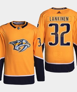 Nashville Predators Kevin Lankinen 32 Gold Home Primegreen Jersey 2022-23 - Robokeg