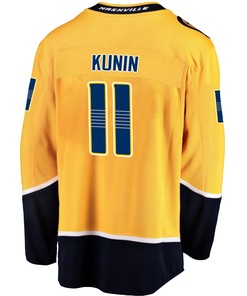 Nashville Predators Luke Kunin 11 Home 2022 Stanley Cup Playoffs Breakaway Men Jersey - Gold - Robokeg