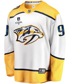 Nashville Predators Mark Borowiecki 90 Away 2022 Stanley Cup Playoffs Breakaway Men Jersey - White - Robokeg