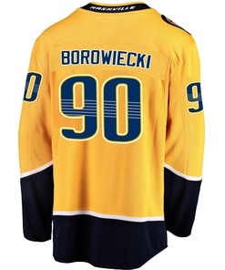 Nashville Predators Mark Borowiecki 90 Home 2022 Stanley Cup Playoffs Breakaway Men Jersey - Gold - Robokeg