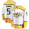 Nashville Predators Matt Benning 5 Away 2022 Stanley Cup Playoffs Breakaway Men Jersey - White - Robokeg