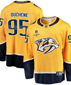 Nashville Predators Matt Duchene 95 Home 2022 Stanley Cup Playoffs Breakaway Men Jersey - Gold - Robokeg
