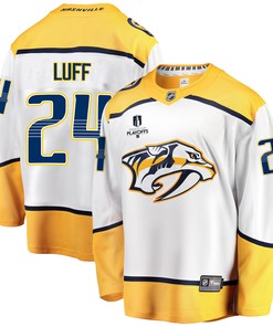 Nashville Predators Matt Luff 24 Away 2022 Stanley Cup Playoffs Breakaway Men Jersey - White - Robokeg