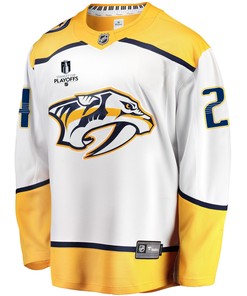 Nashville Predators Matt Luff 24 Away 2022 Stanley Cup Playoffs Breakaway Men Jersey - White - Robokeg
