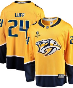 Nashville Predators Matt Luff 24 Home 2022 Stanley Cup Playoffs Breakaway Men Jersey - Gold - Robokeg