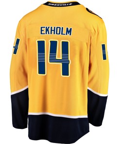 Nashville Predators Mattias Ekholm 14 Home 2022 Stanley Cup Playoffs Breakaway Men Jersey - Gold - Robokeg