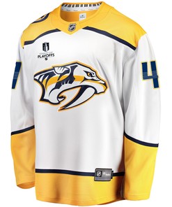 Nashville Predators Michael McCarron 47 Away 2022 Stanley Cup Playoffs Breakaway Men Jersey - White - Robokeg