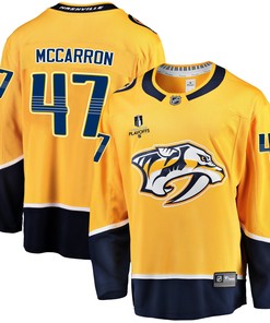 Nashville Predators Michael McCarron 47 Home 2022 Stanley Cup Playoffs Breakaway Men Jersey - Gold - Robokeg