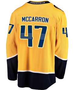 Nashville Predators Michael McCarron 47 Home 2022 Stanley Cup Playoffs Breakaway Men Jersey - Gold - Robokeg