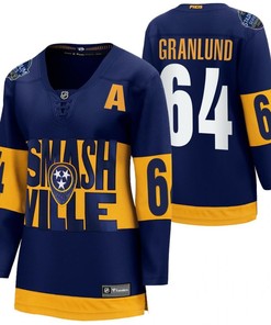 Nashville Predators Mikael Granlund 2022 Stadium Series Women Navy Jersey Jersey - Robokeg