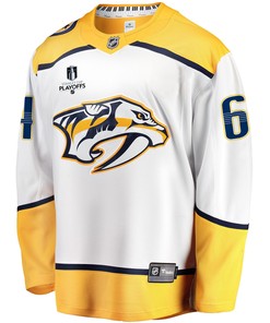 Nashville Predators Mikael Granlund 64 Away 2022 Stanley Cup Playoffs Breakaway Men Jersey - White - Robokeg