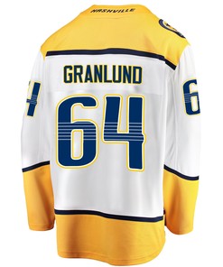 Nashville Predators Mikael Granlund 64 Away 2022 Stanley Cup Playoffs Breakaway Men Jersey - White - Robokeg
