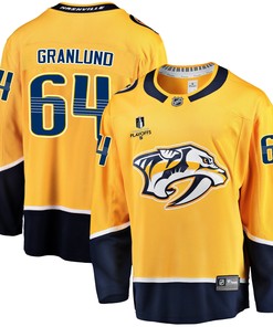 Nashville Predators Mikael Granlund 64 Home 2022 Stanley Cup Playoffs Breakaway Men Jersey - Gold - Robokeg