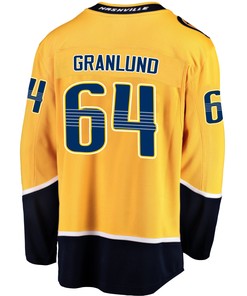 Nashville Predators Mikael Granlund 64 Home 2022 Stanley Cup Playoffs Breakaway Men Jersey - Gold - Robokeg