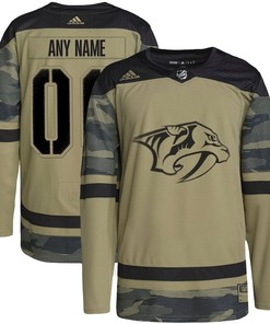 Nashville Predators Military Appreciation Team Custom Practice Jersey - Camo - Robokeg