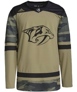 Nashville Predators Military Appreciation Team Custom Practice Jersey - Camo - Robokeg