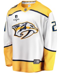 Nashville Predators Nick Cousins 21 Away 2022 Stanley Cup Playoffs Breakaway Men Jersey - White - Robokeg