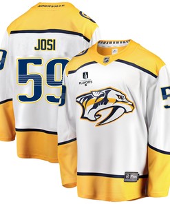 Nashville Predators Roman Josi 59 Away 2022 Stanley Cup Playoffs Breakaway Men Jersey - White - Robokeg