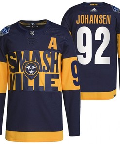 Nashville Predators Ryan Johansen 2022 Stadium Series Navy 92 Jersey Primegreen Jersey - Robokeg