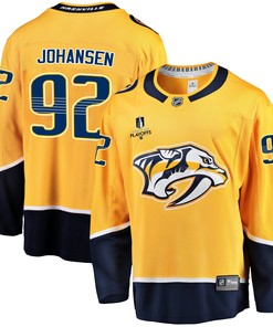 Nashville Predators Ryan Johansen 92 Home 2022 Stanley Cup Playoffs Breakaway Men Jersey - Gold - Robokeg