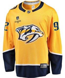 Nashville Predators Ryan Johansen 92 Home 2022 Stanley Cup Playoffs Breakaway Men Jersey - Gold - Robokeg