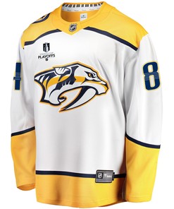Nashville Predators Tanner Jeannot 84 Away 2022 Stanley Cup Playoffs Breakaway Men Jersey - White - Robokeg