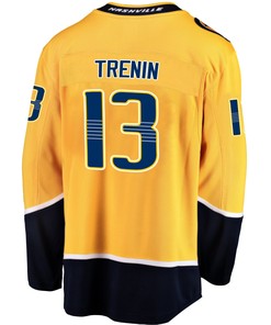 Nashville Predators Yakov Trenin 13 Home 2022 Stanley Cup Playoffs Breakaway Men Jersey - Gold - Robokeg