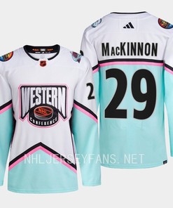 Nathan MacKinnon 29 Avalanche 2023 All-Star Western Conference White Jersey - Robokeg