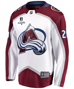 Nathan MacKinnon 29 Colorado Avalanche Stanley Cup 2023 Playoffs Patch Away Breakaway Men Jersey - White - Robokeg