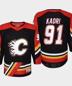 Nazem Kadri 91 Calgary Flames 2022 Special Edition 2.0 Retro Youth Jersey Black - Robokeg