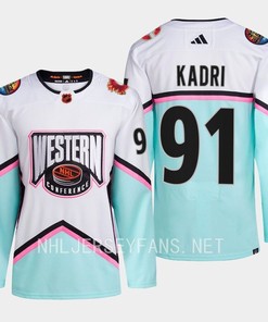 Nazem Kadri 91 Flames 2023 All-Star Western Conference White Jersey - Robokeg