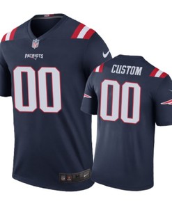 New England Patriots #00 Custom Nike Color Rush Navy Jersey - Robokeg