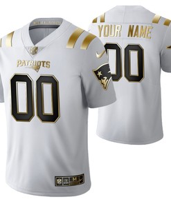 New England Patriots 2021 Nfl Golden Brandedition White Jersey Gift With Custom Name Number For Patriots Fans - Robokeg