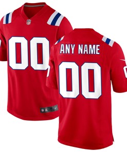 New England Patriots Alternate Custom Jersey Red Custom Jerseys Nfl - Robokeg