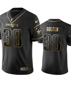 New England Patriots Brandon Bolden Black Golden Edition 2019 Vapor Untouchable Limited Jersey - Mens - Robokeg