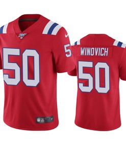 New England Patriots Chase Winovich Red 100th Season Vapor Limited Jersey - Robokeg