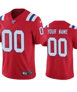 New England Patriots Custom Red 100th Season Vapor Limited Jersey - Robokeg