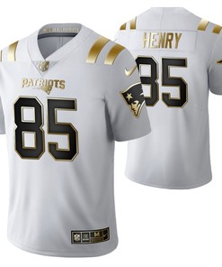 New England Patriots Hunter Henry 85 2021 Nfl Golden Brandedition White Jersey Gift For Patriots Fans - Robokeg