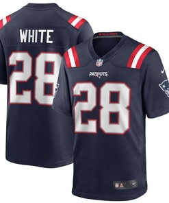 New England Patriots James White #28 Nfl 2020 Black Blue Jersey - Robokeg